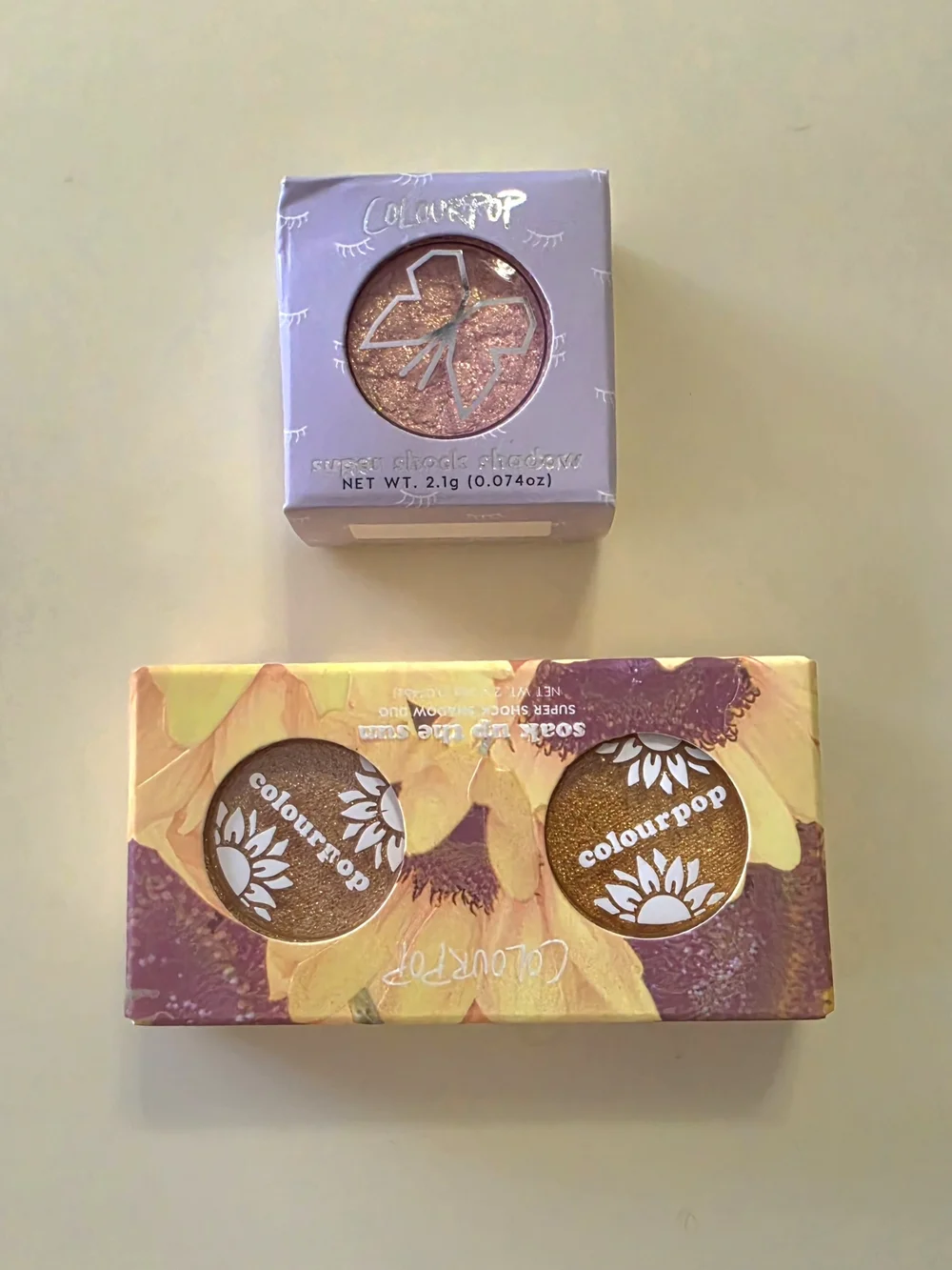 NIB ColourPop Super Shock Shadow Lot: Sunflower Duo & In The Saddle